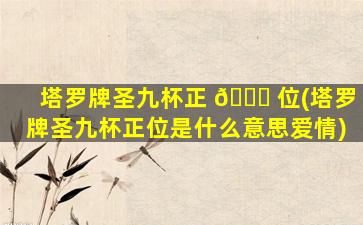 塔罗牌圣九杯正 🐋 位(塔罗牌圣九杯正位是什么意思爱情)